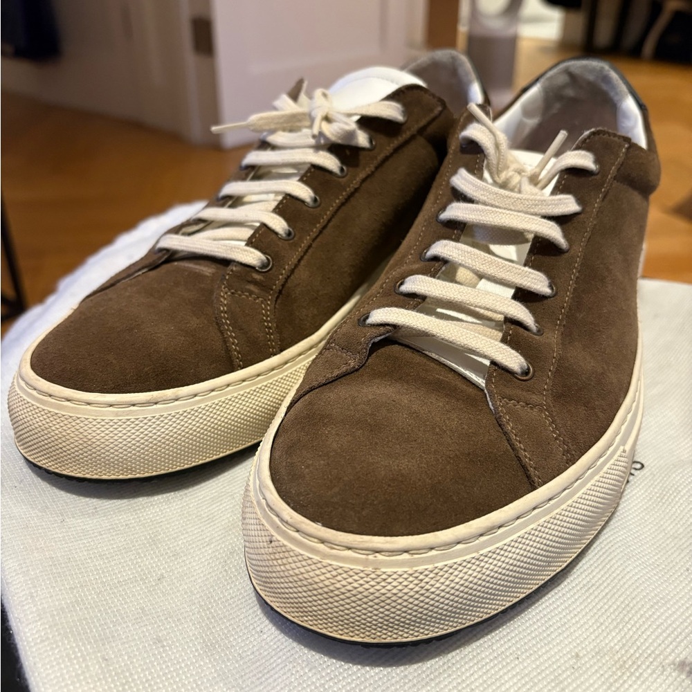 Common Project Dark Green/ Brown-ish suede sneakers